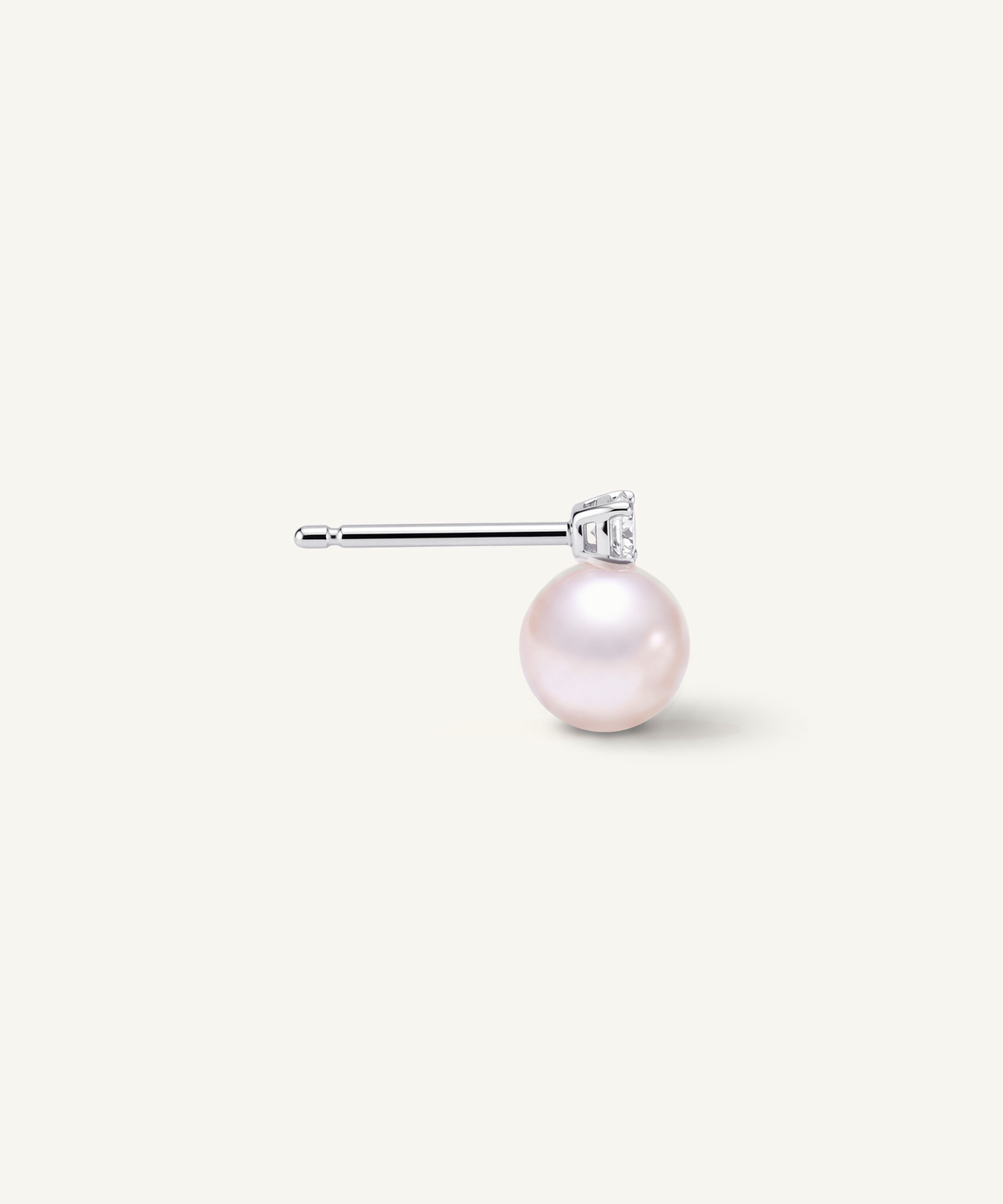 Akoya Pearl Lab Grown Diamond Stud Earrings