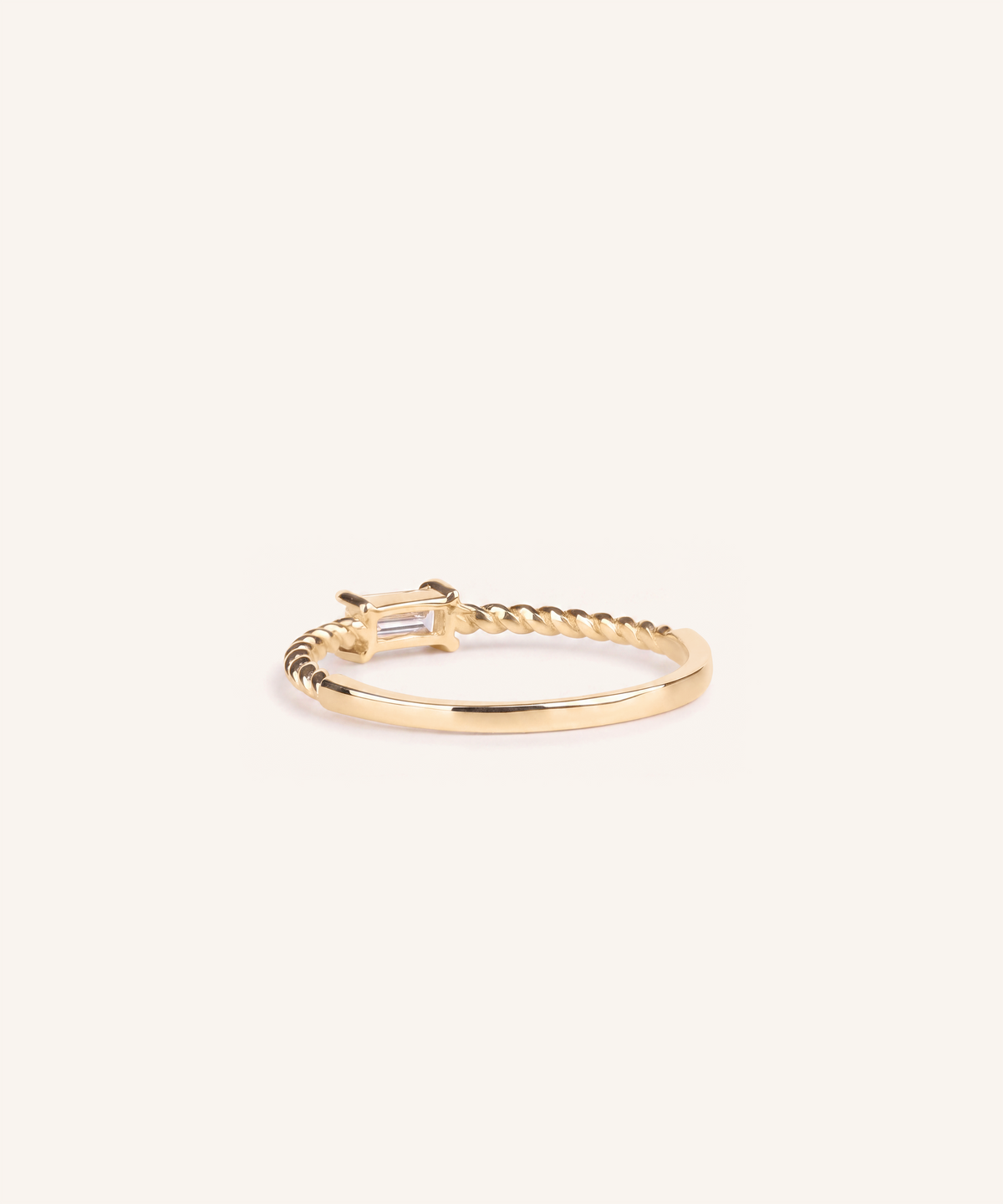 Baguette Cut Lab Grown Diamond Rope Ring
