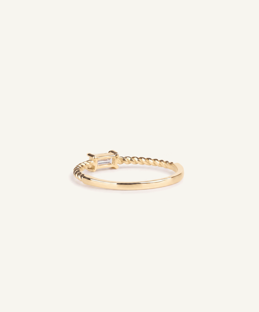 Baguette Cut Lab Grown Diamond Rope Ring