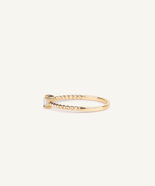 Baguette Cut Lab Grown Diamond Rope Ring