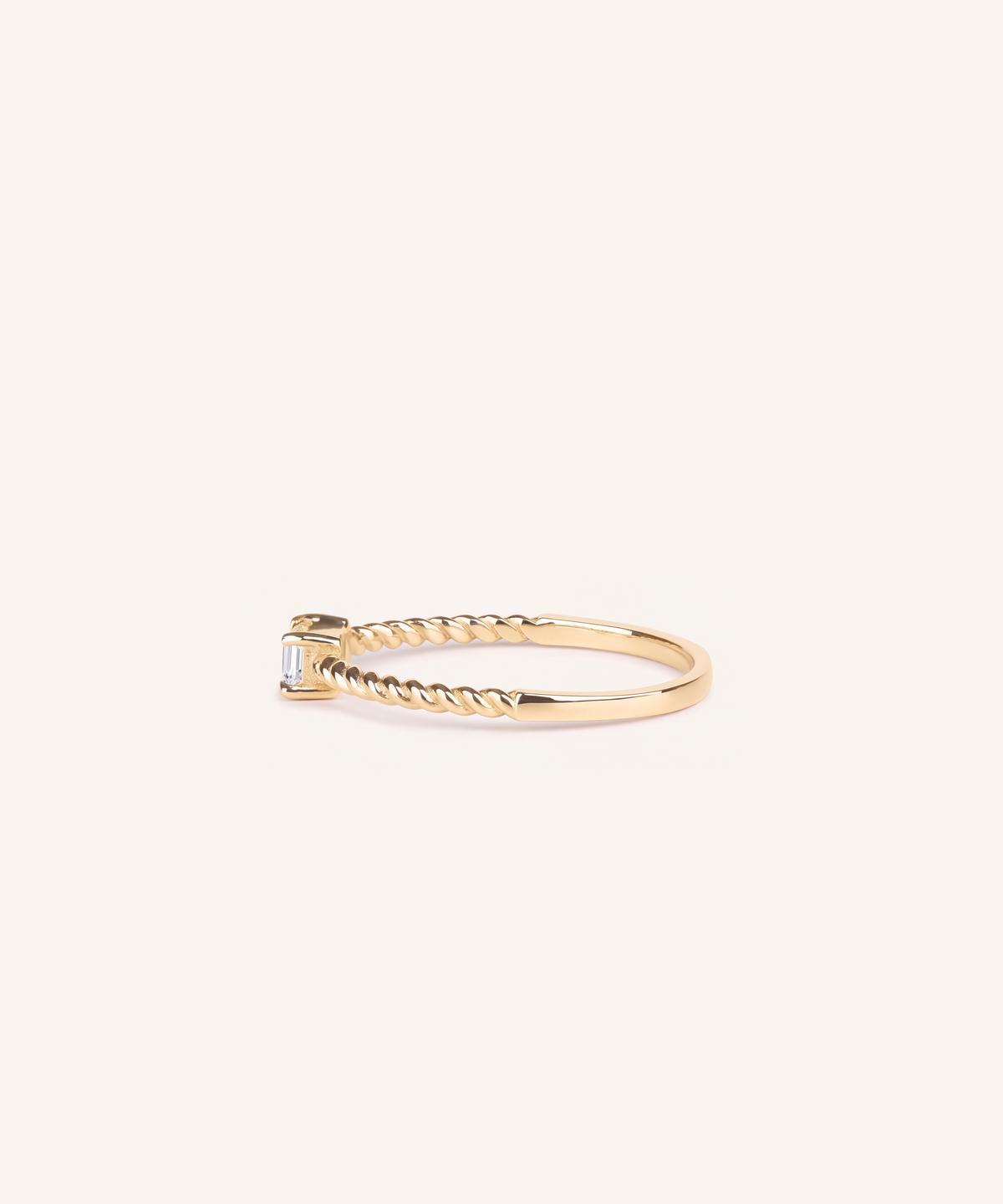 Baguette Cut Lab Grown Diamond Rope Ring