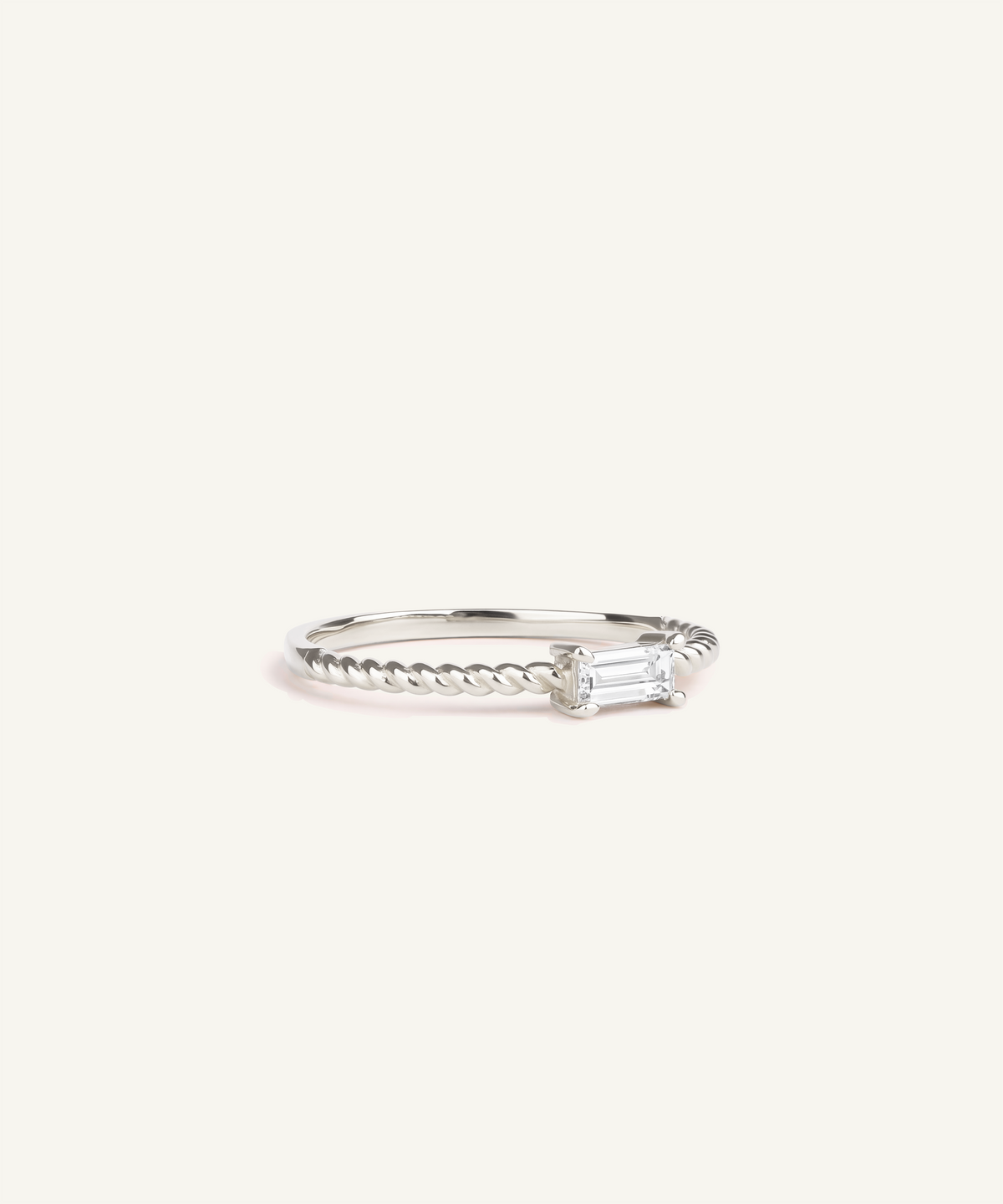 Baguette Cut Lab Grown Diamond Rope Ring