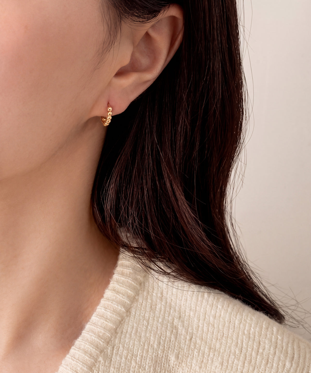 Beaded Huggie Hoop Earrings | wear shot