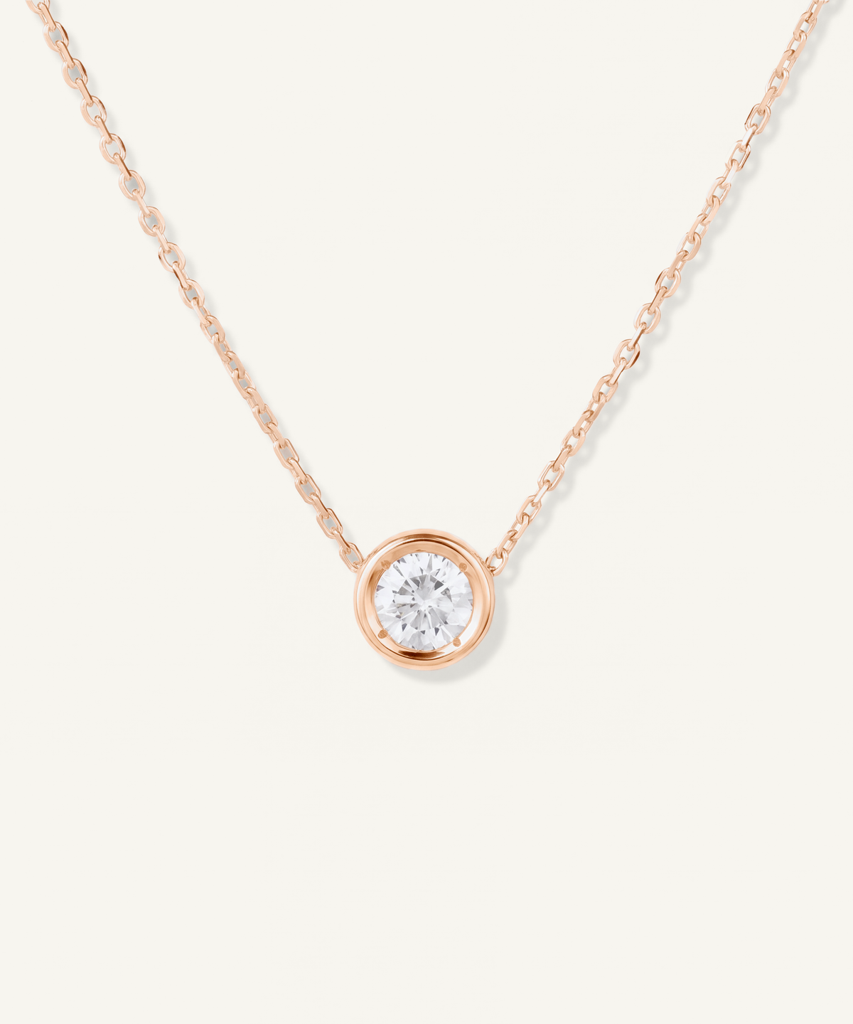 Rose Gold | 0.5ct Lab Grown Diamond Bezel Pavé Necklace
