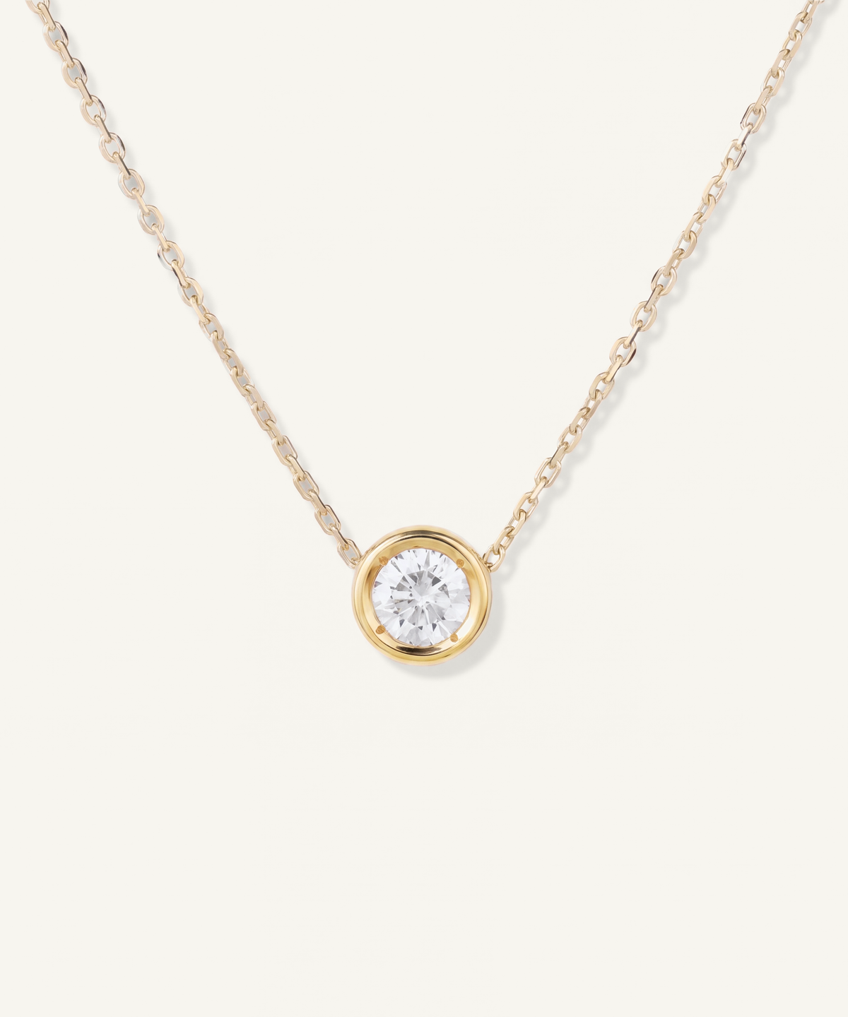 Yellow Gold | 0.5ct Lab Grown Diamond Bezel Pavé Necklace