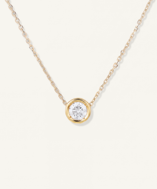 Yellow Gold | 0.5ct Lab Grown Diamond Bezel Pavé Necklace