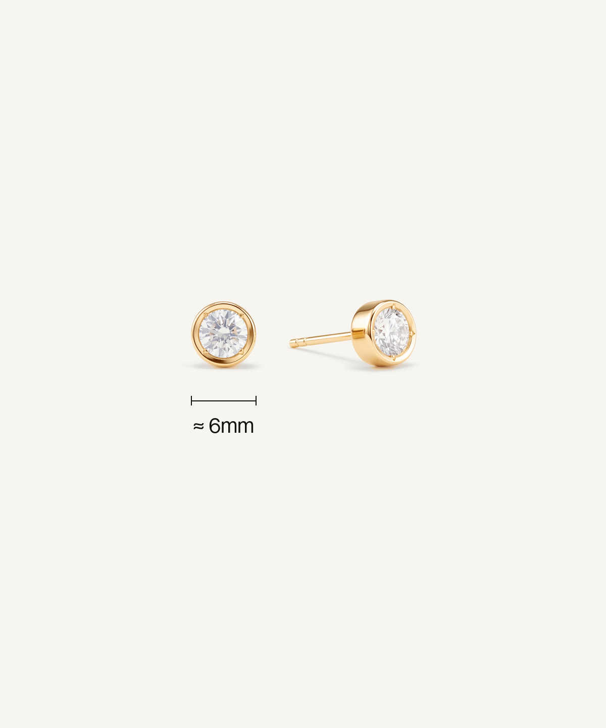 0.3ct Lab Grown Diamond Bezel Stud Earrings