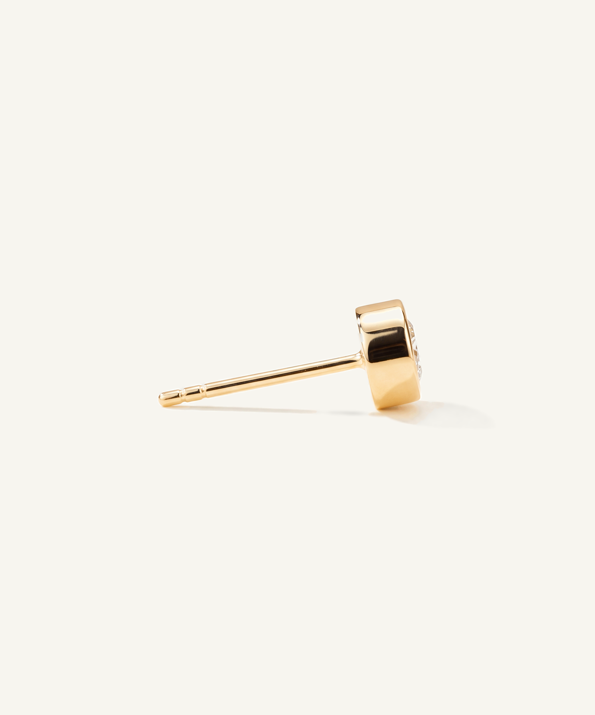 Yellow Gold | 0.3ct Lab Grown Diamond Bezel Stud Earrings, view 2