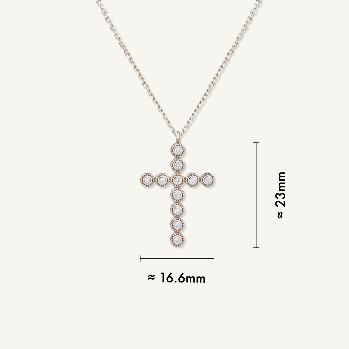 Bezel Cross Necklace