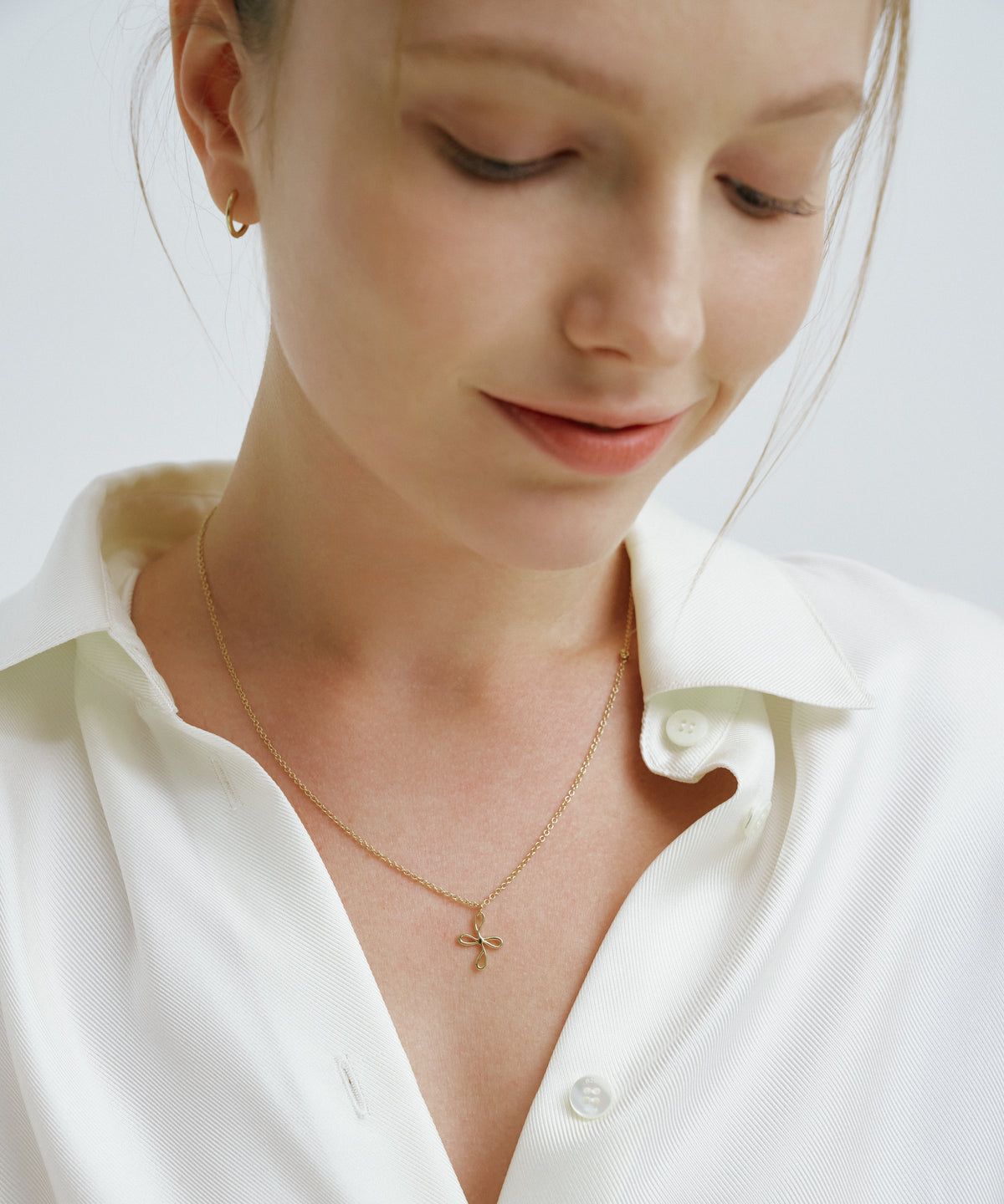 Yellow Gold | Bloom Necklace, worn