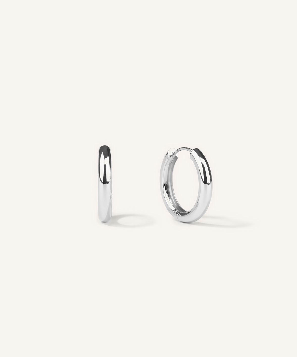 White Gold | Bold Classic Hoop Earrings
