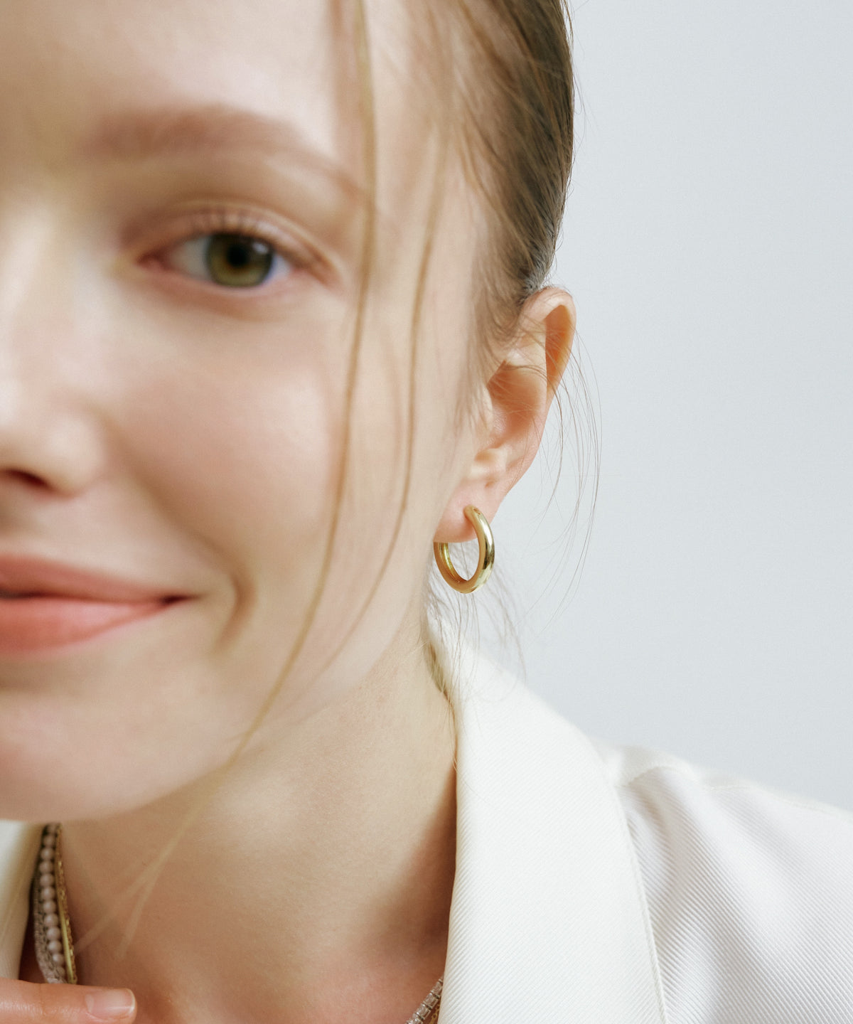 Yellow Gold | Bold Classic Hoop Earrings, worn