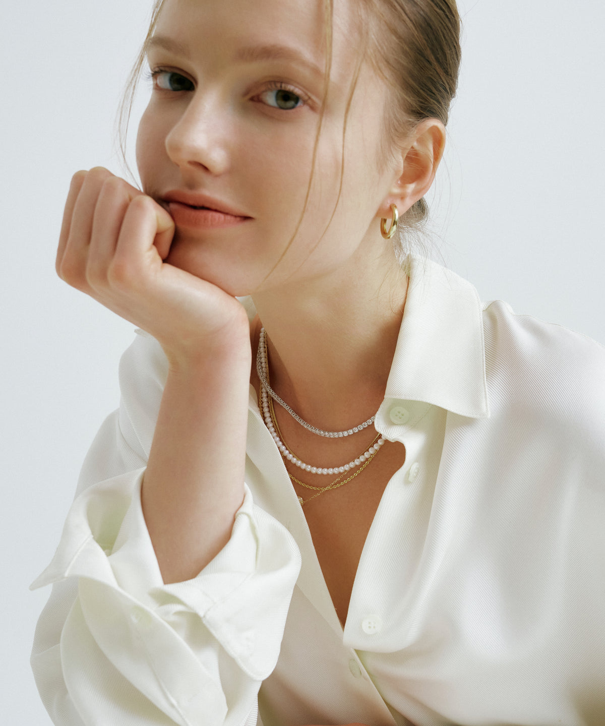 Yellow Gold | Bold Classic Hoop Earrings, worn 3