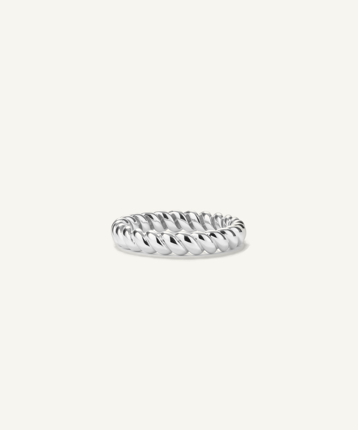 Brioche Ring in white gold