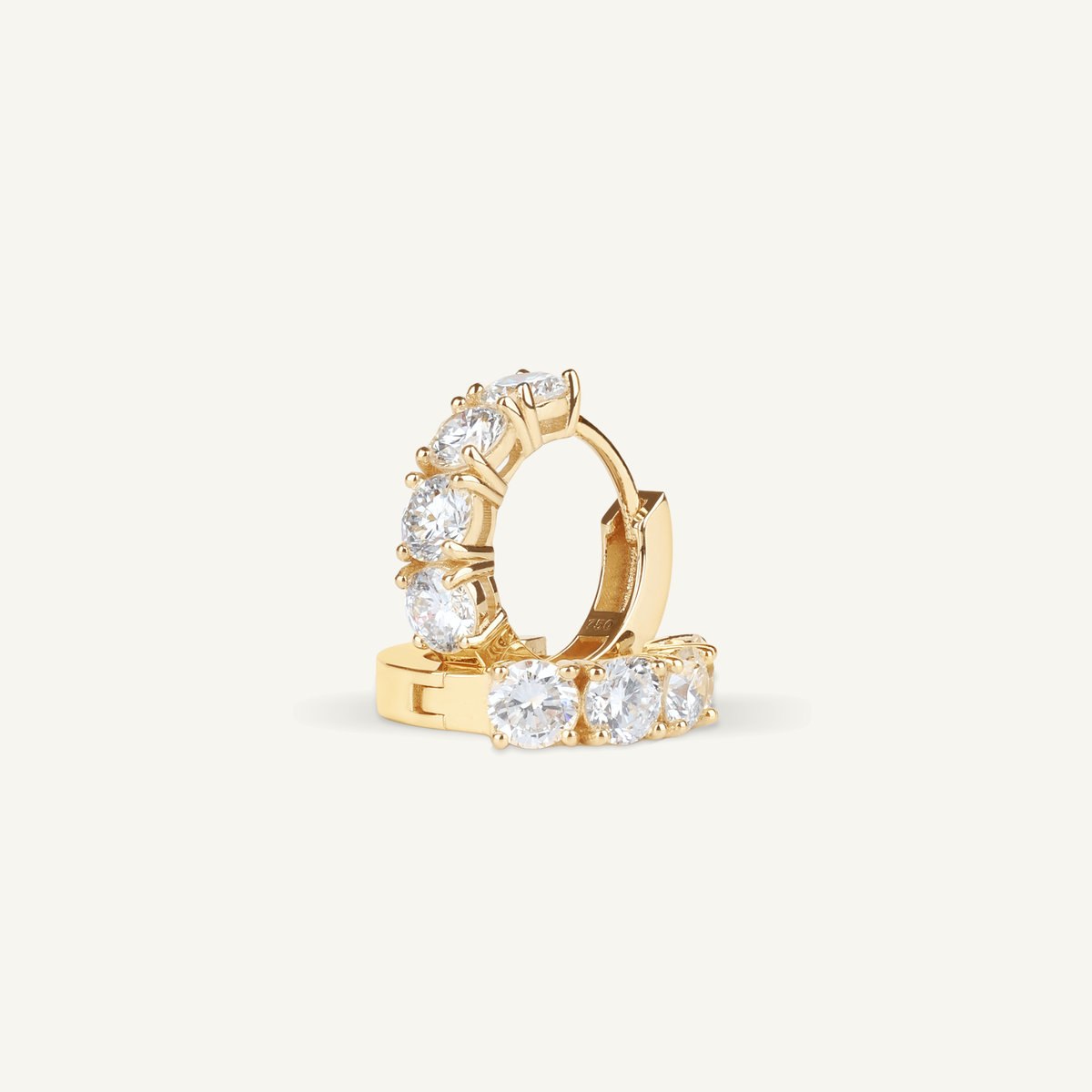 1.6 TCW Lab Grown Diamond Hoop Earrings
