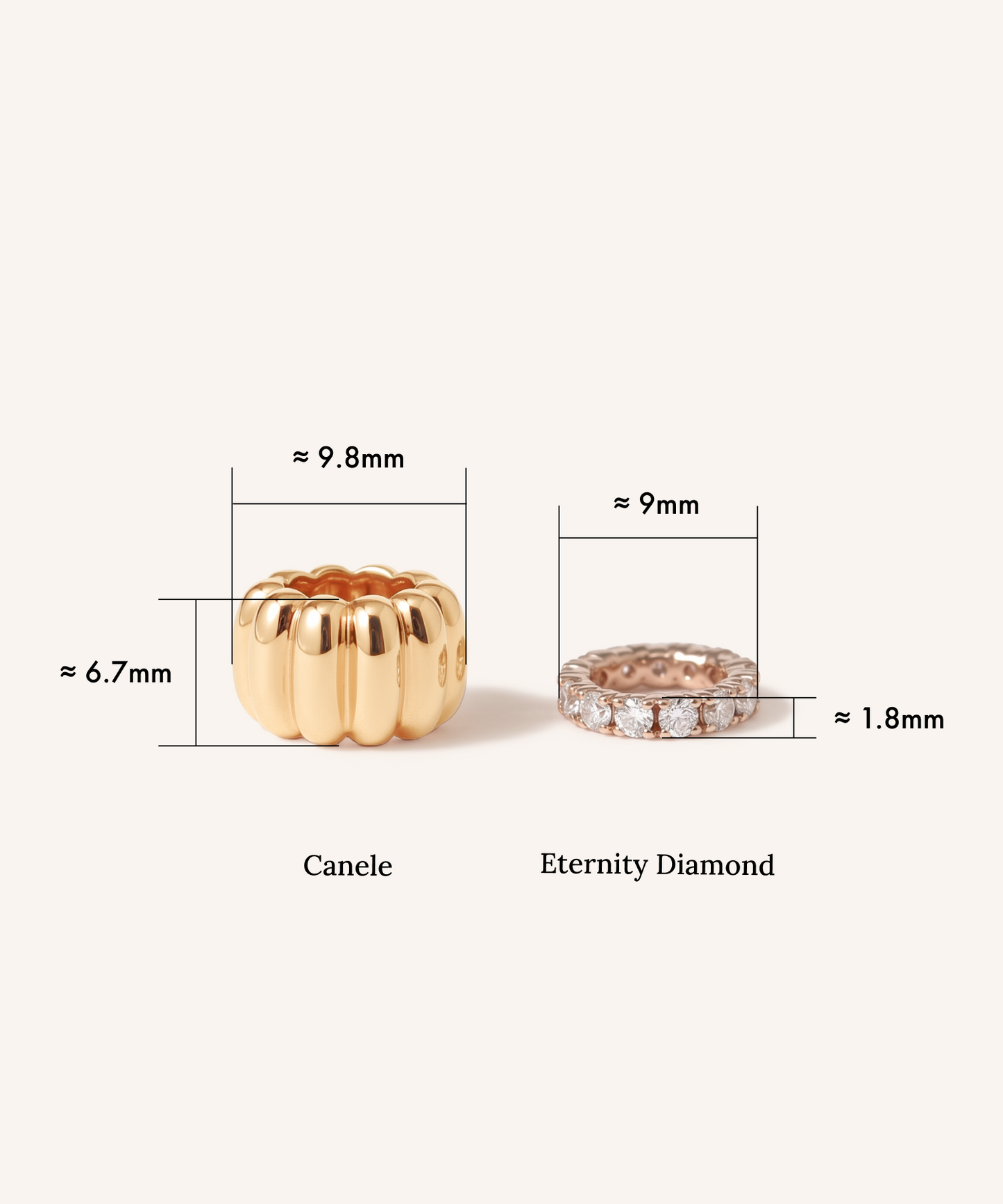 Canelé & Eternity Diamond Necklace