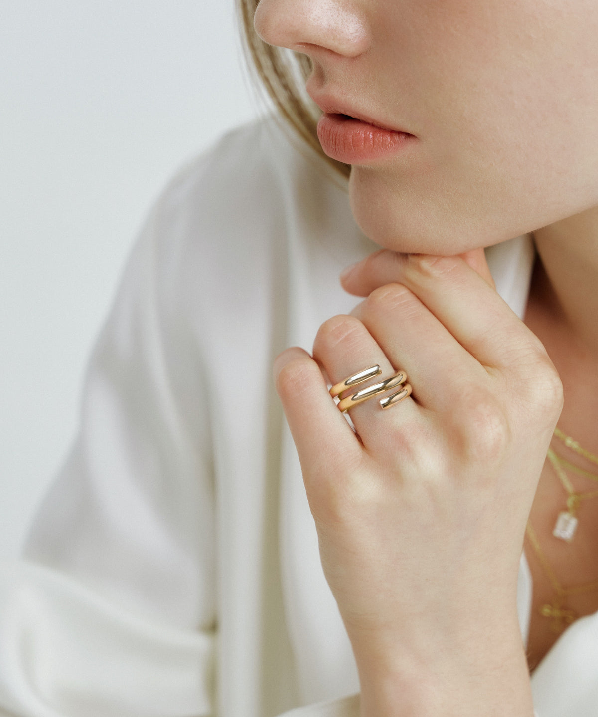 Yellow Gold | Coil Ring, worn