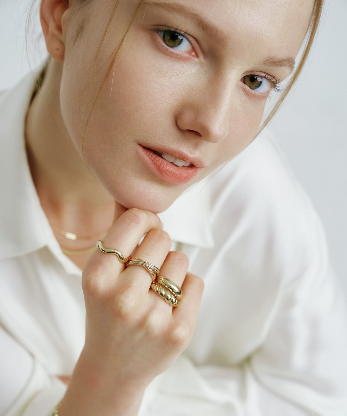 Yellow Gold | Croissant Ring, worn