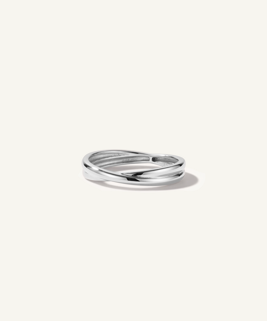 White Gold | Crossover Band Ring