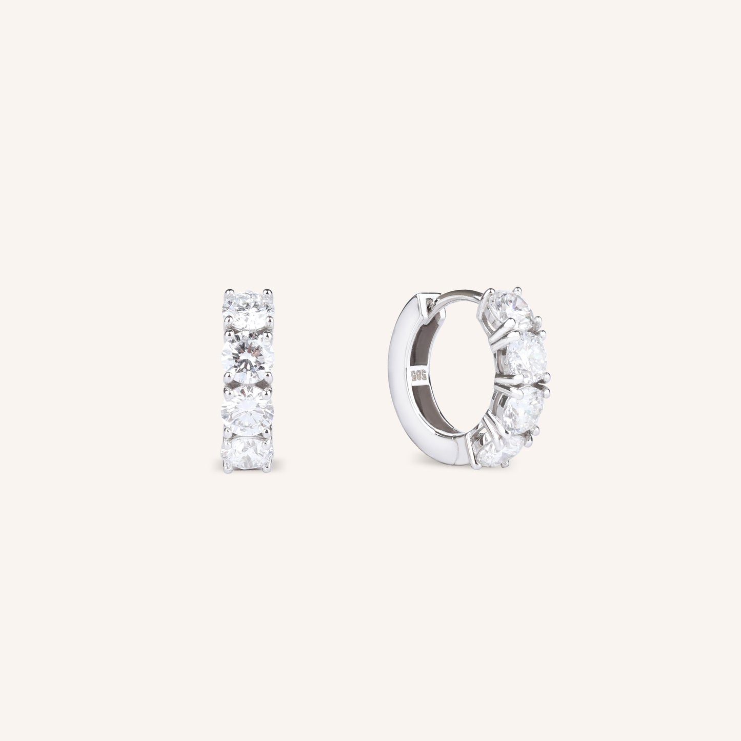 1.6 TCW Lab Grown Diamond Hoop Earrings