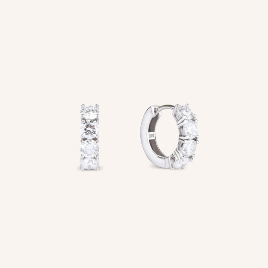 1.6 TCW Lab Grown Diamond Hoop Earrings