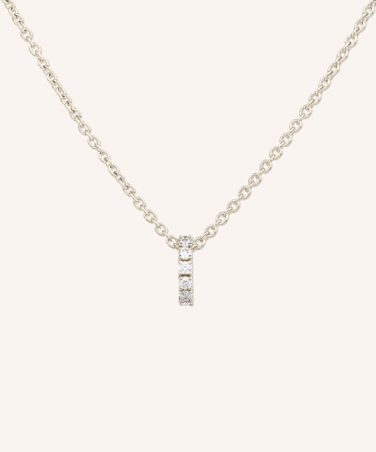 Eternity Diamond Necklace in champagne gold, a row of hand-set lab grown diamonds on a 1.5mm cable chain