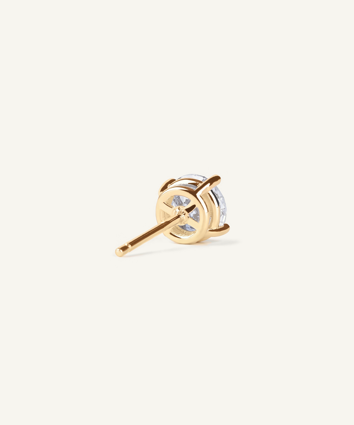 Yellow Gold | Four Prong Lab Grown Diamond Stud Earrings, view 4