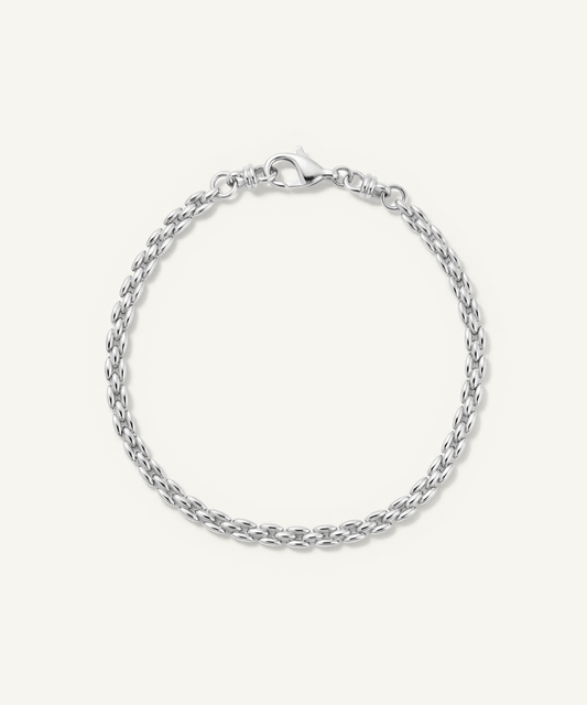 White Gold | Grain Link Bracelet