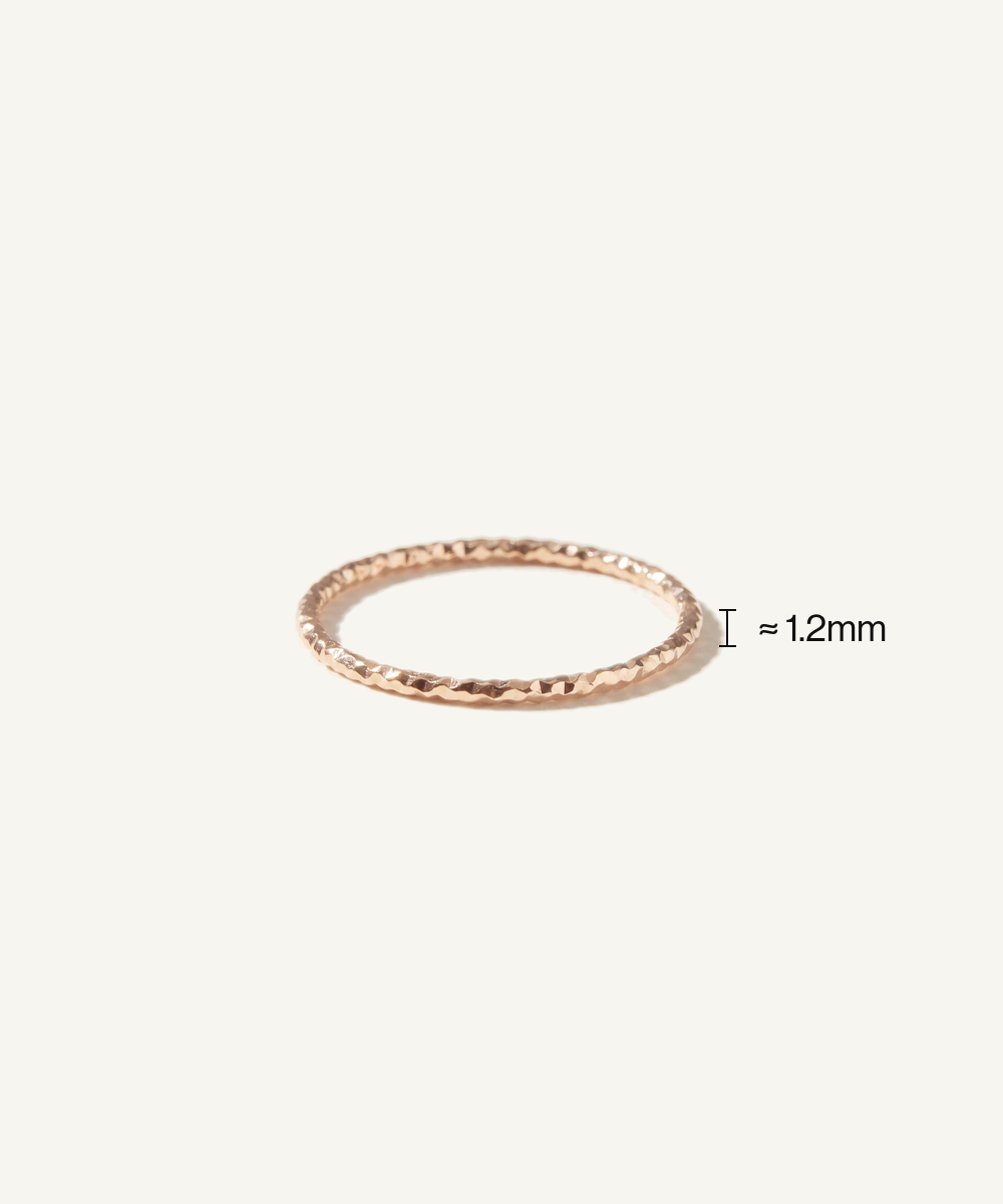 Hammered Slim Band Ring