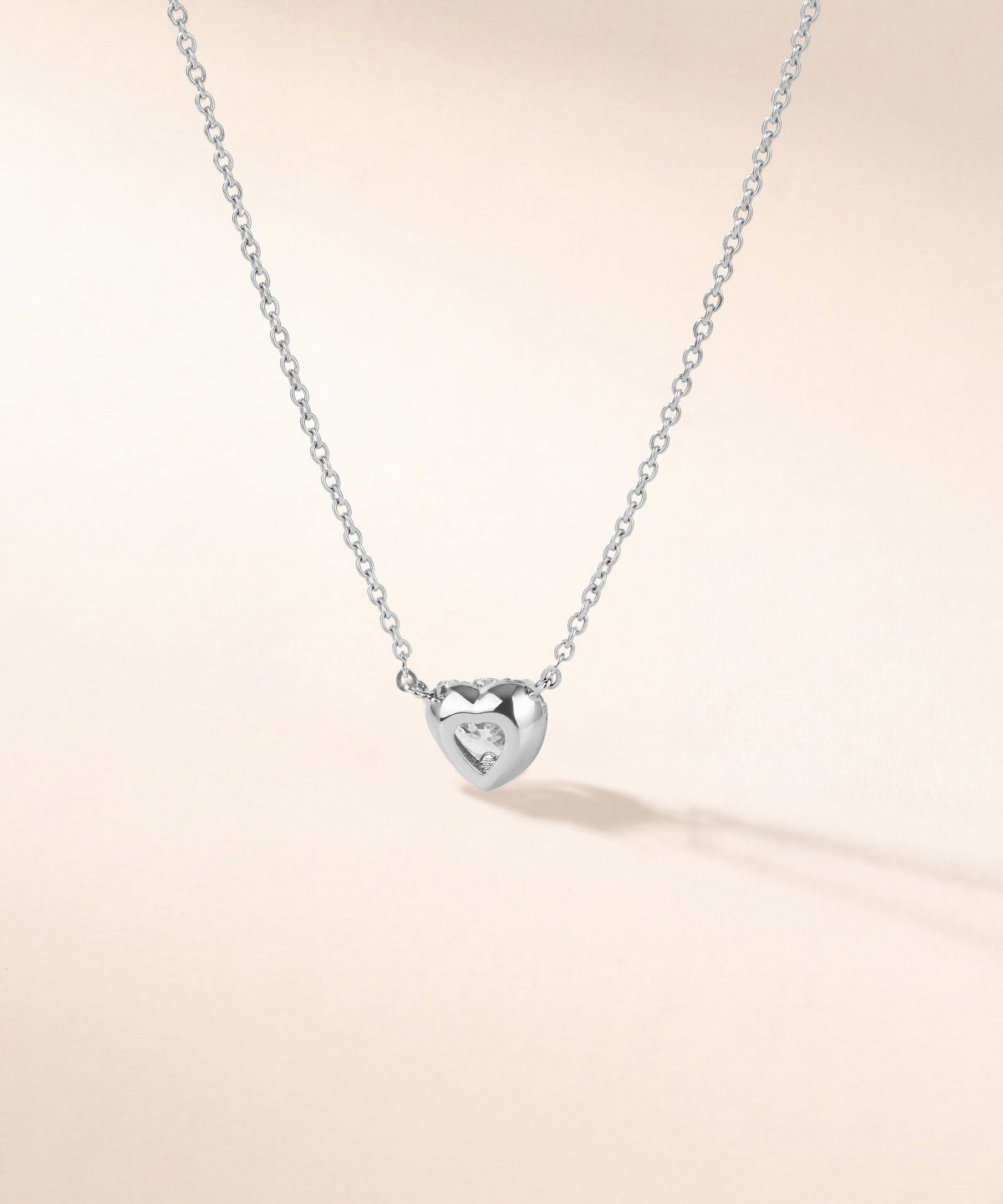 White Gold | Heart Halo Necklace, view 3