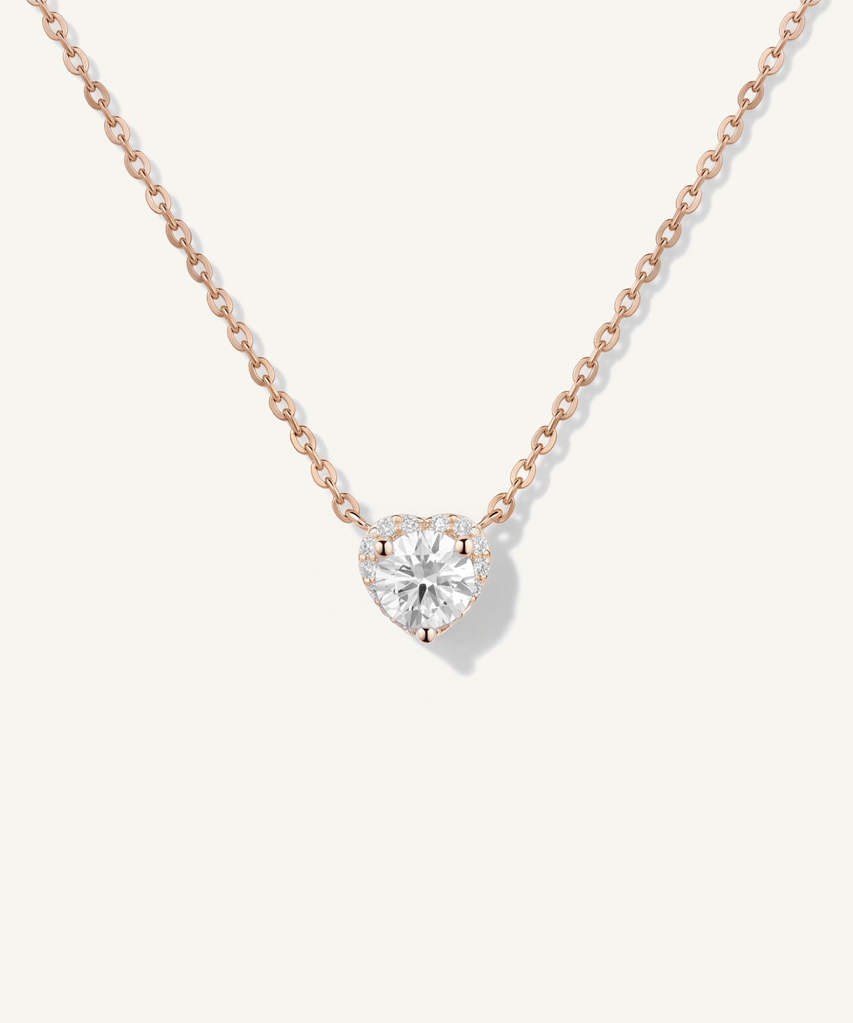 Rose Gold | Heart Halo Necklace