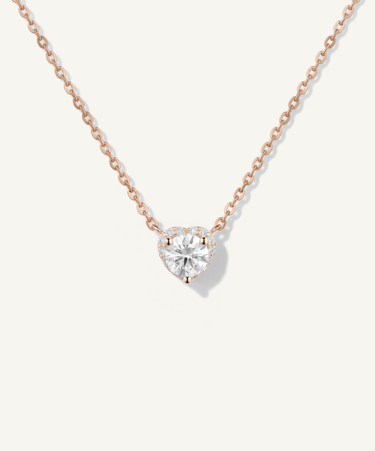 Rose Gold | Heart Halo Necklace