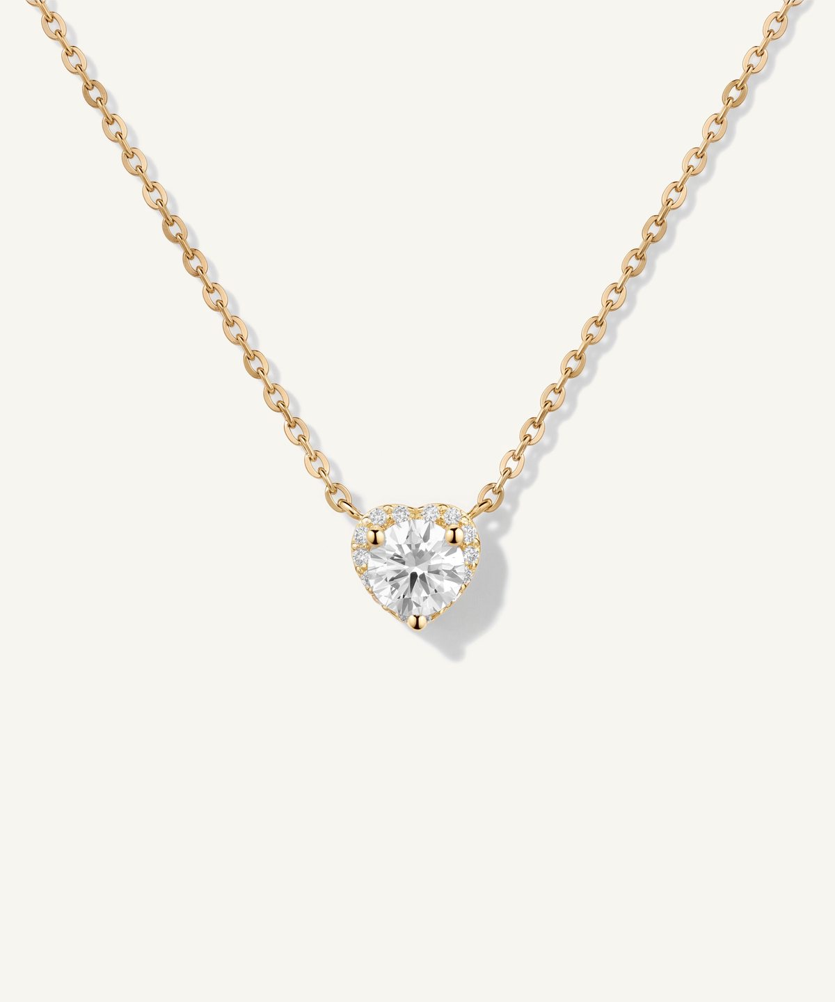 Yellow Gold | Heart Halo Necklace