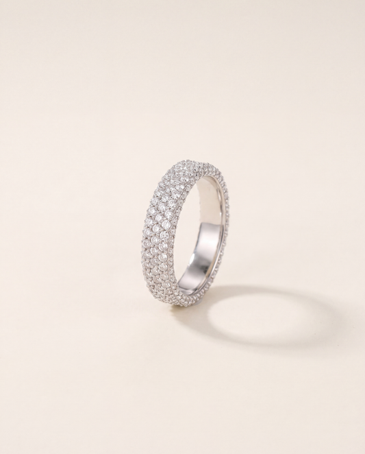 Pavé Lab Grown Diamond Ring, 3 Row