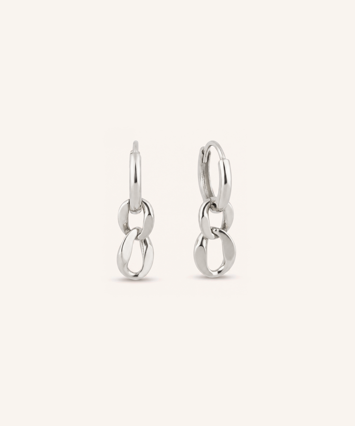 Interlock Oval Drop Earrings