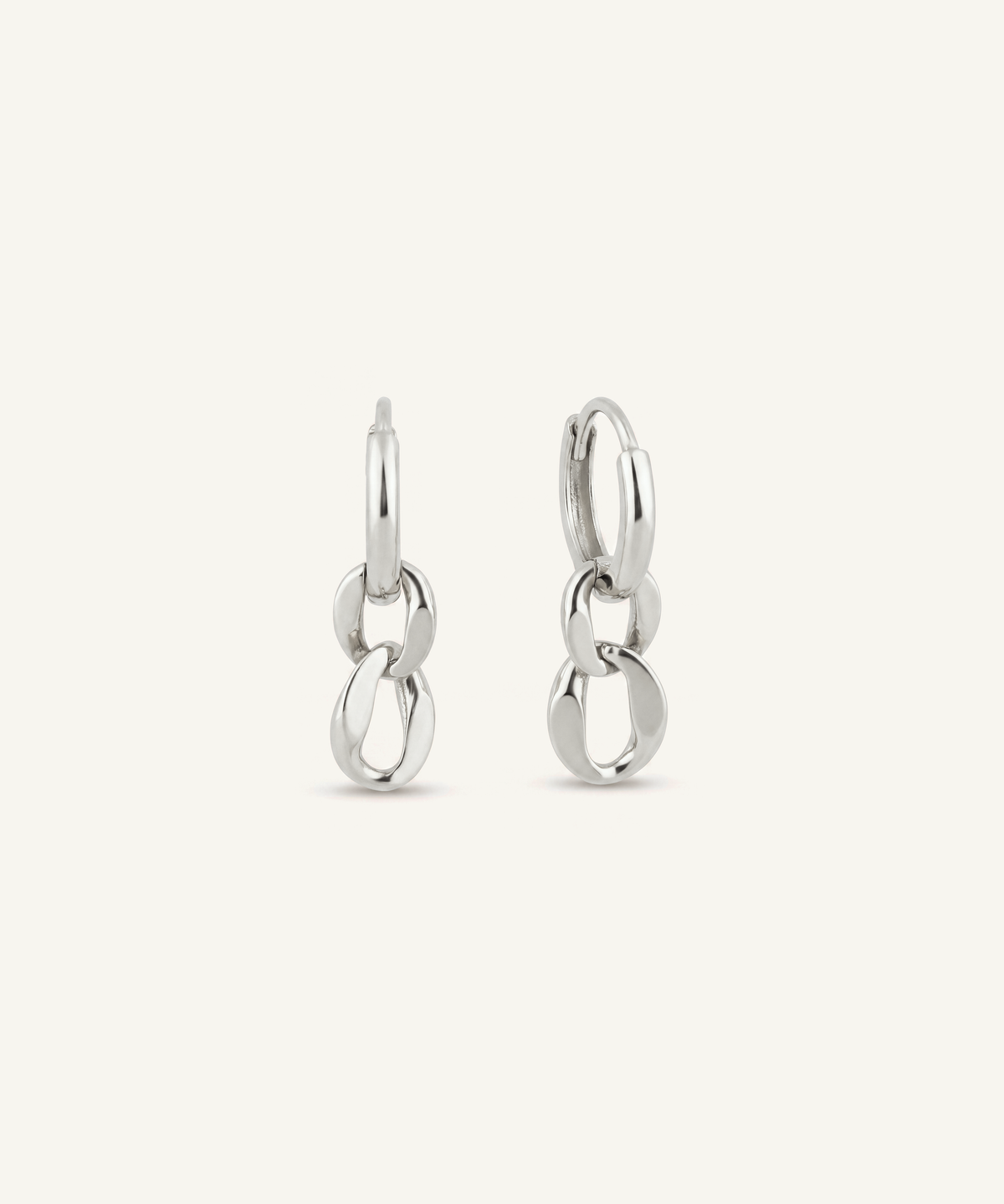 Interlock Oval Drop Earrings