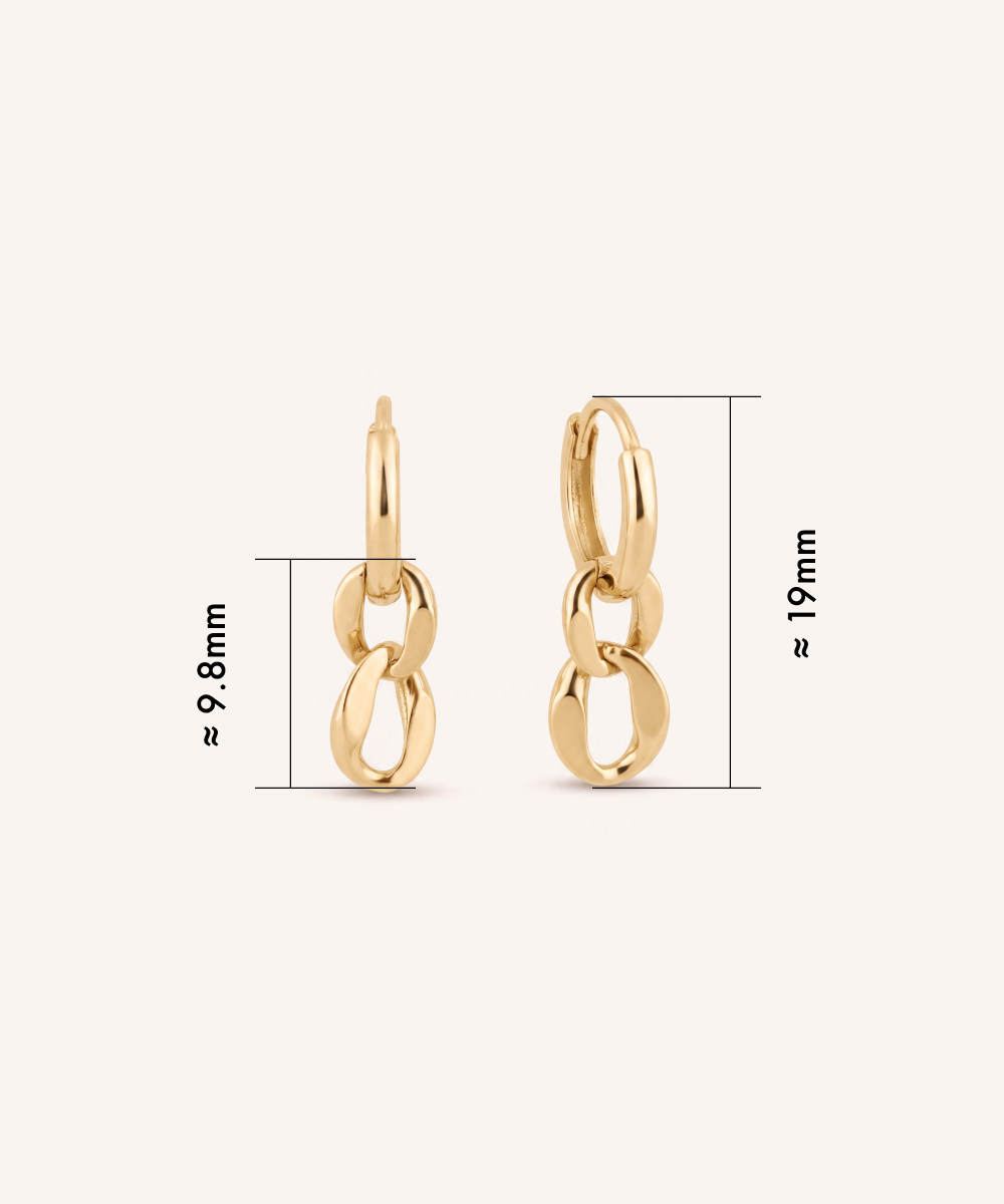 Interlock Oval Drop Earrings