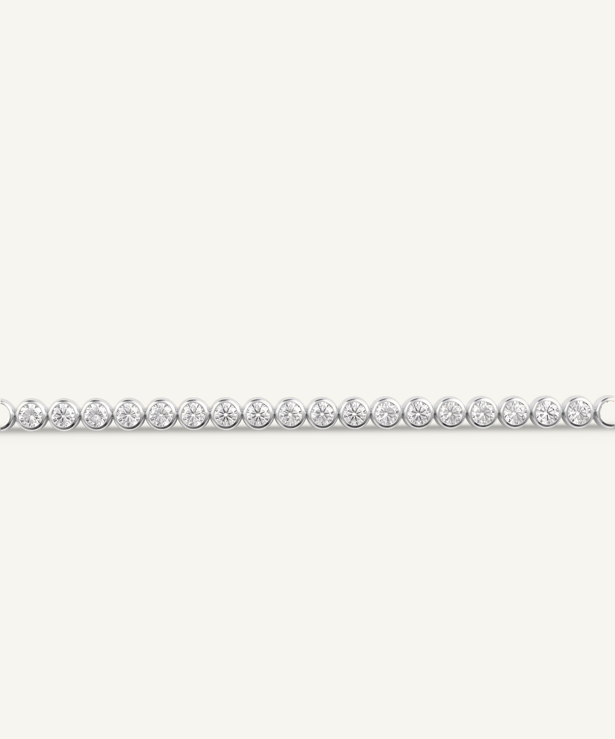 White Gold | Lab Grown Diamond Bezel Tennis Bracelet, detail 1