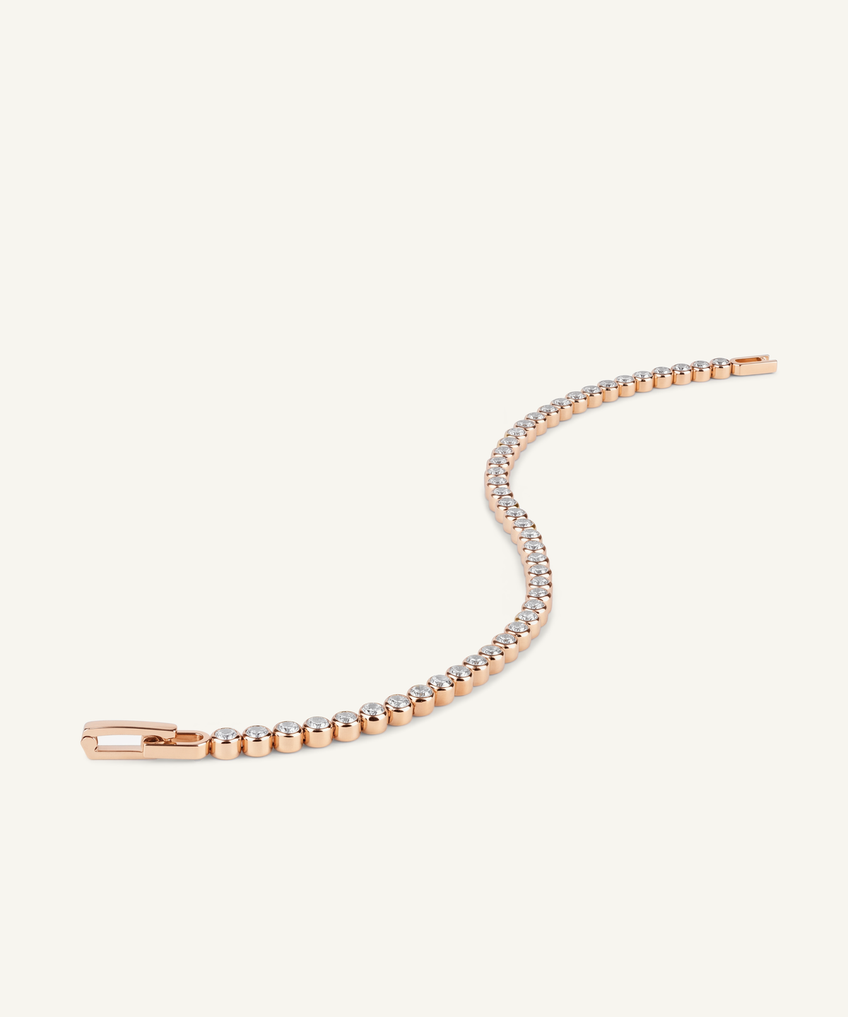 Rose Gold | Lab Grown Diamond Bezel Tennis Bracelet, detail 4