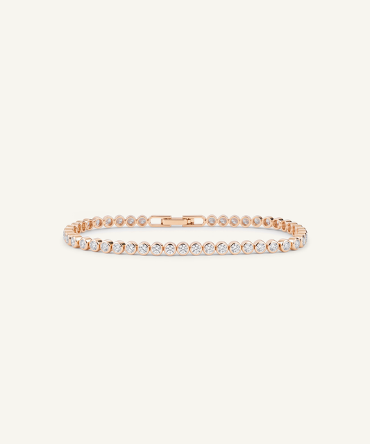 Rose Gold | Lab Grown Diamond Bezel Tennis Bracelet