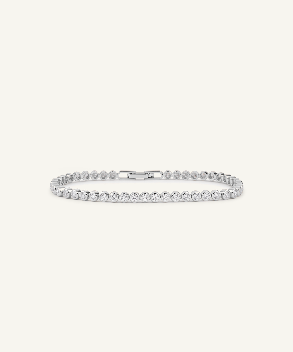 White Gold | Lab Grown Diamond Bezel Tennis Bracelet