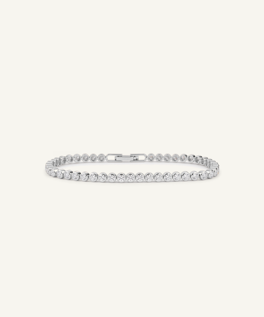 White Gold | Lab Grown Diamond Bezel Tennis Bracelet