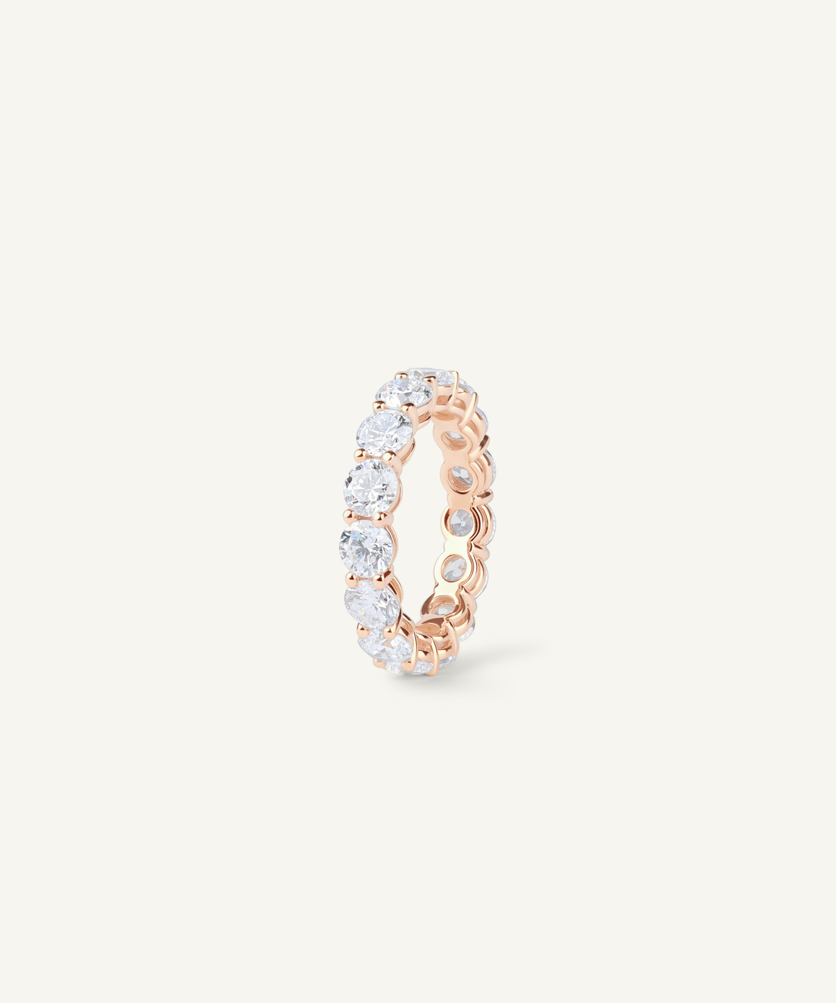Rose Gold | Lab Grown Diamond Eternity Band, 4.25mm, angled