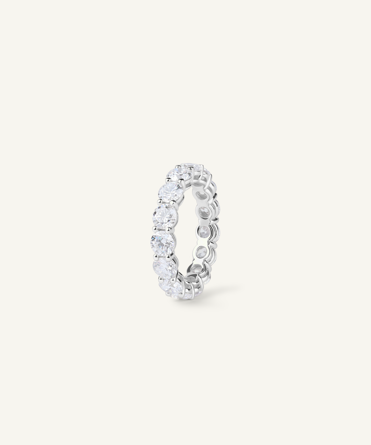 White Gold | Lab Grown Diamond Eternity Band, 4.25mm, angled