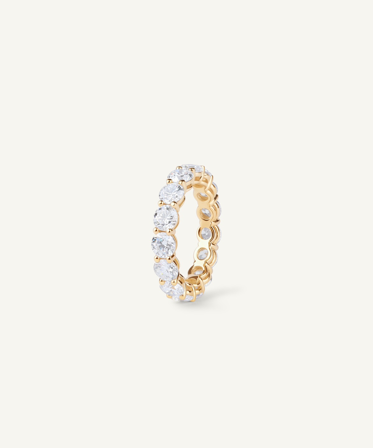 Yellow Gold | Lab Grown Diamond Eternity Band, 4.25mm, angled