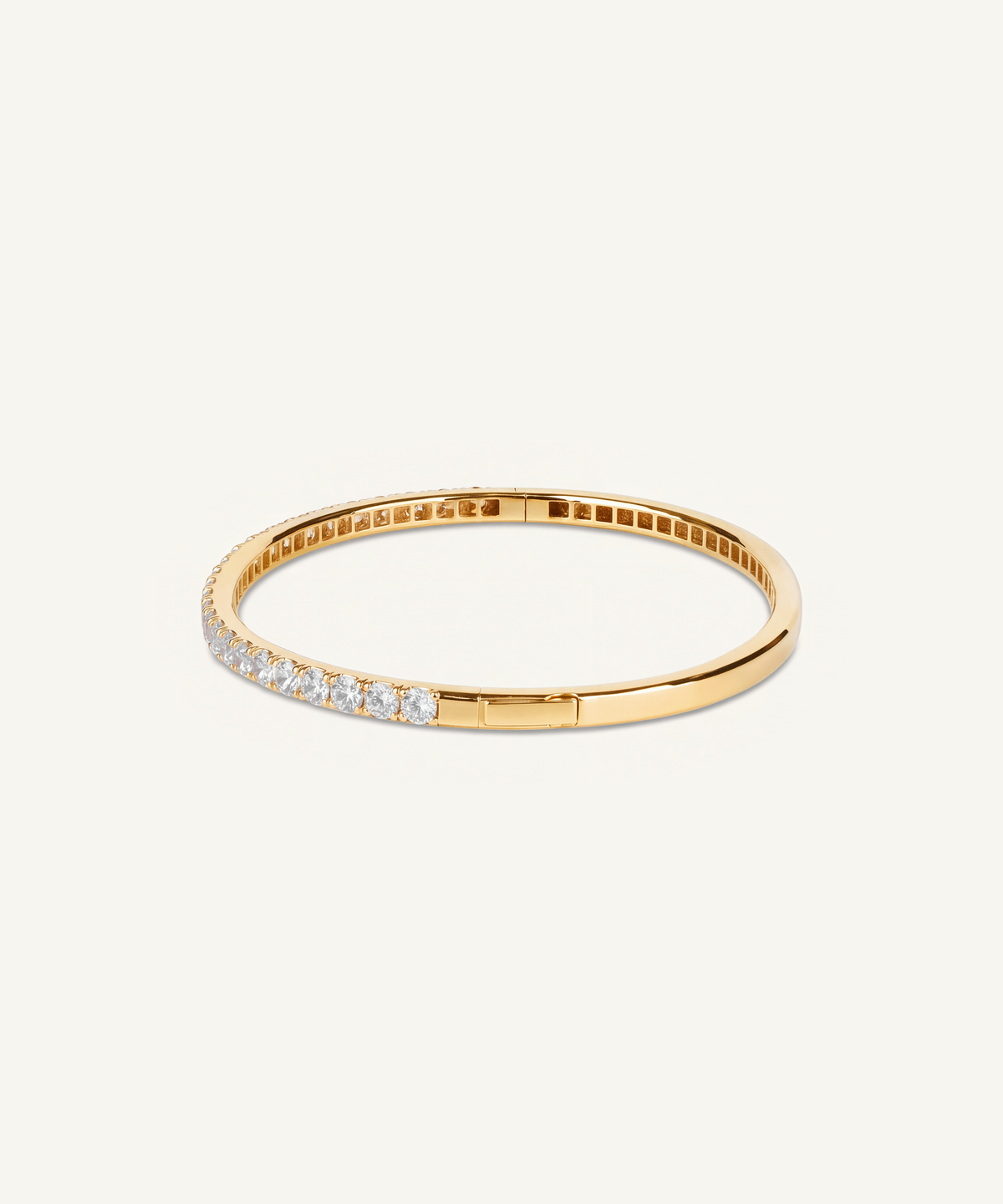 Yellow Gold | Lab Grown Diamond Half Tennis Bangle, detail 2