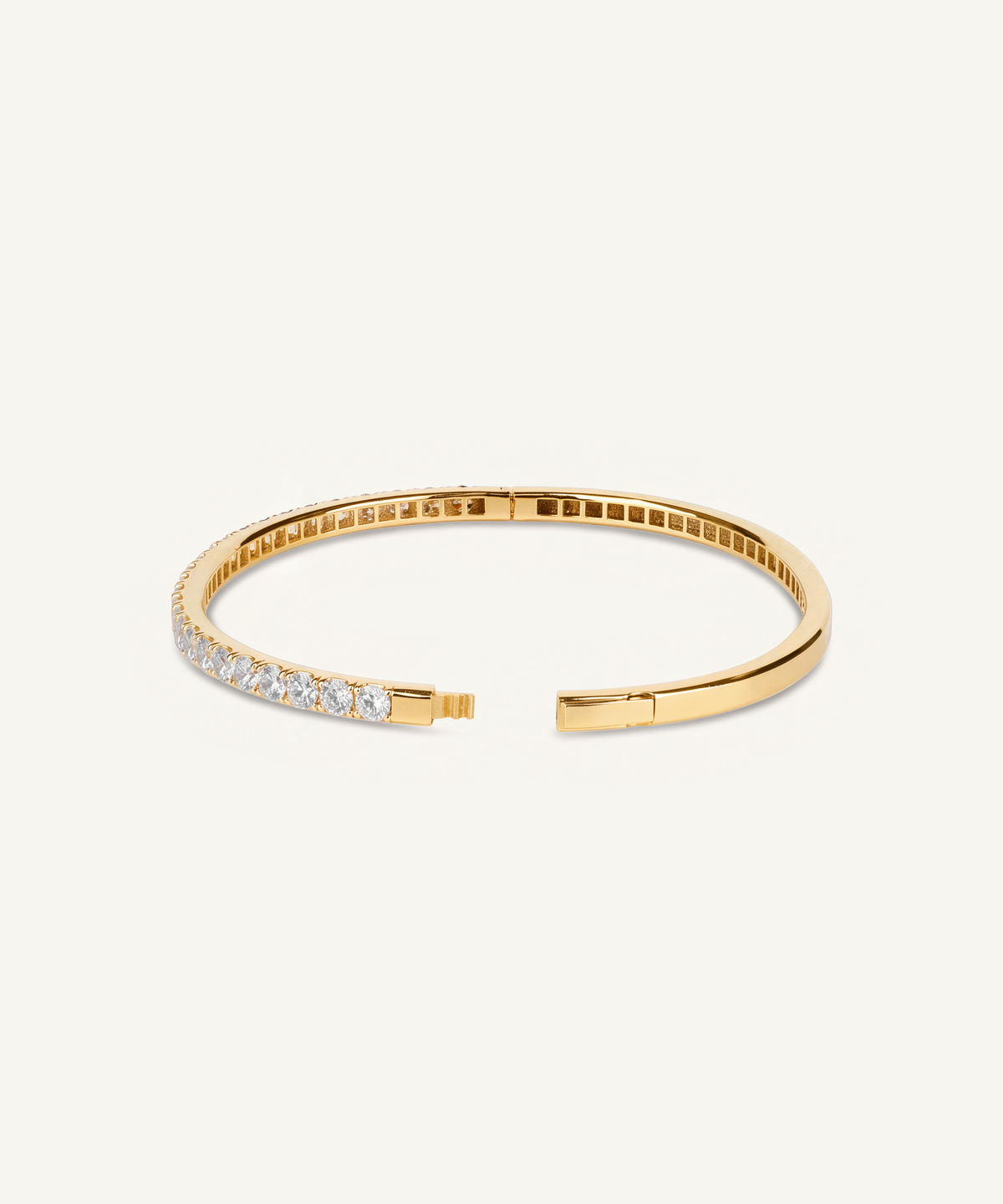 Yellow Gold | Lab Grown Diamond Half Tennis Bangle, detail 4
