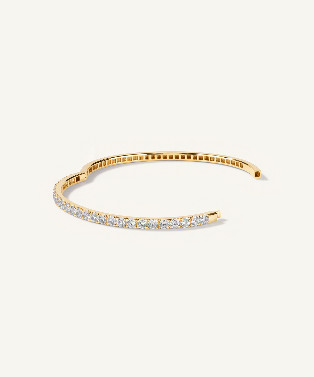 Yellow Gold | Lab Grown Diamond Half Tennis Bangle, detail 5