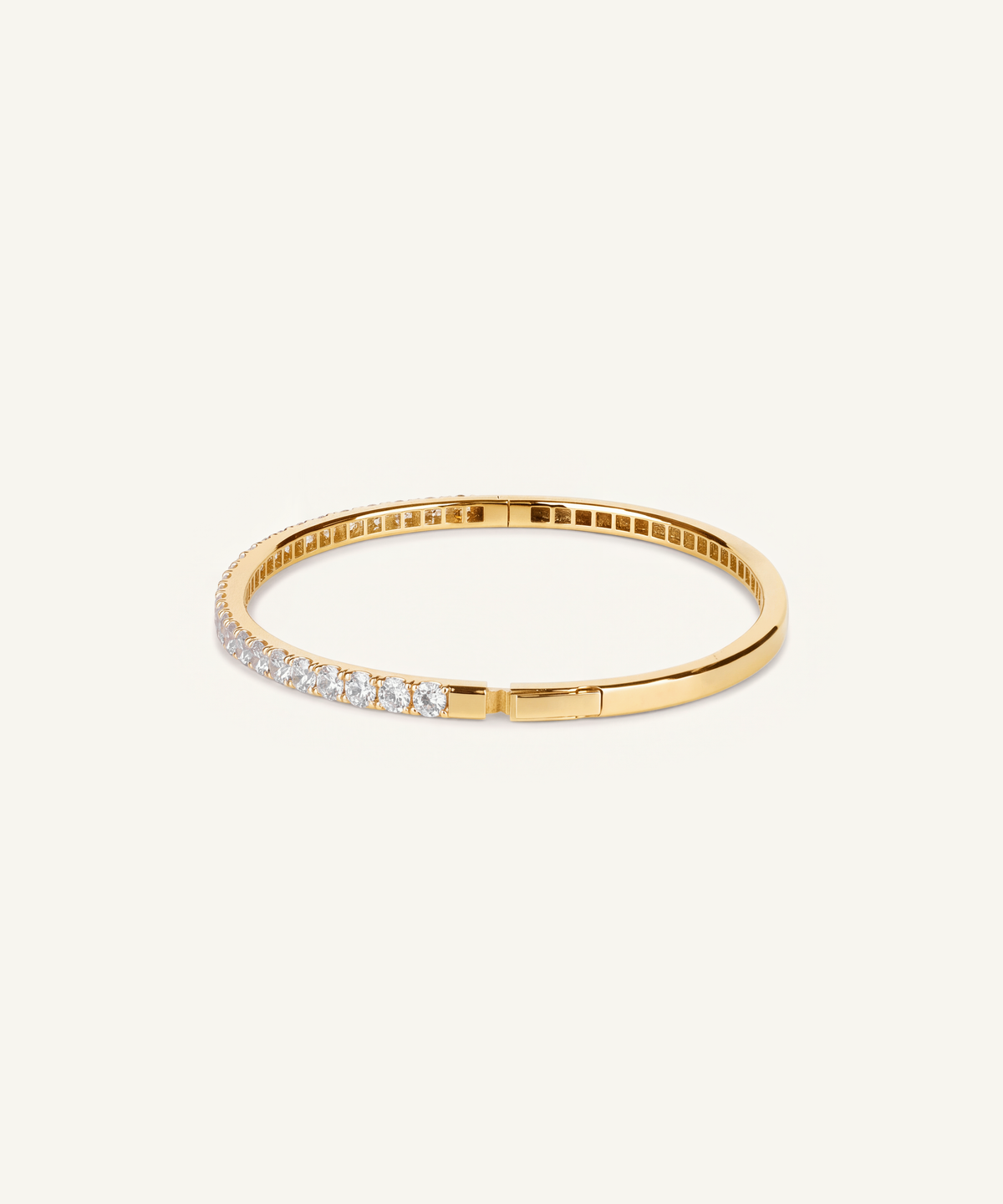 Yellow Gold | Lab Grown Diamond Half Tennis Bangle, detail 6