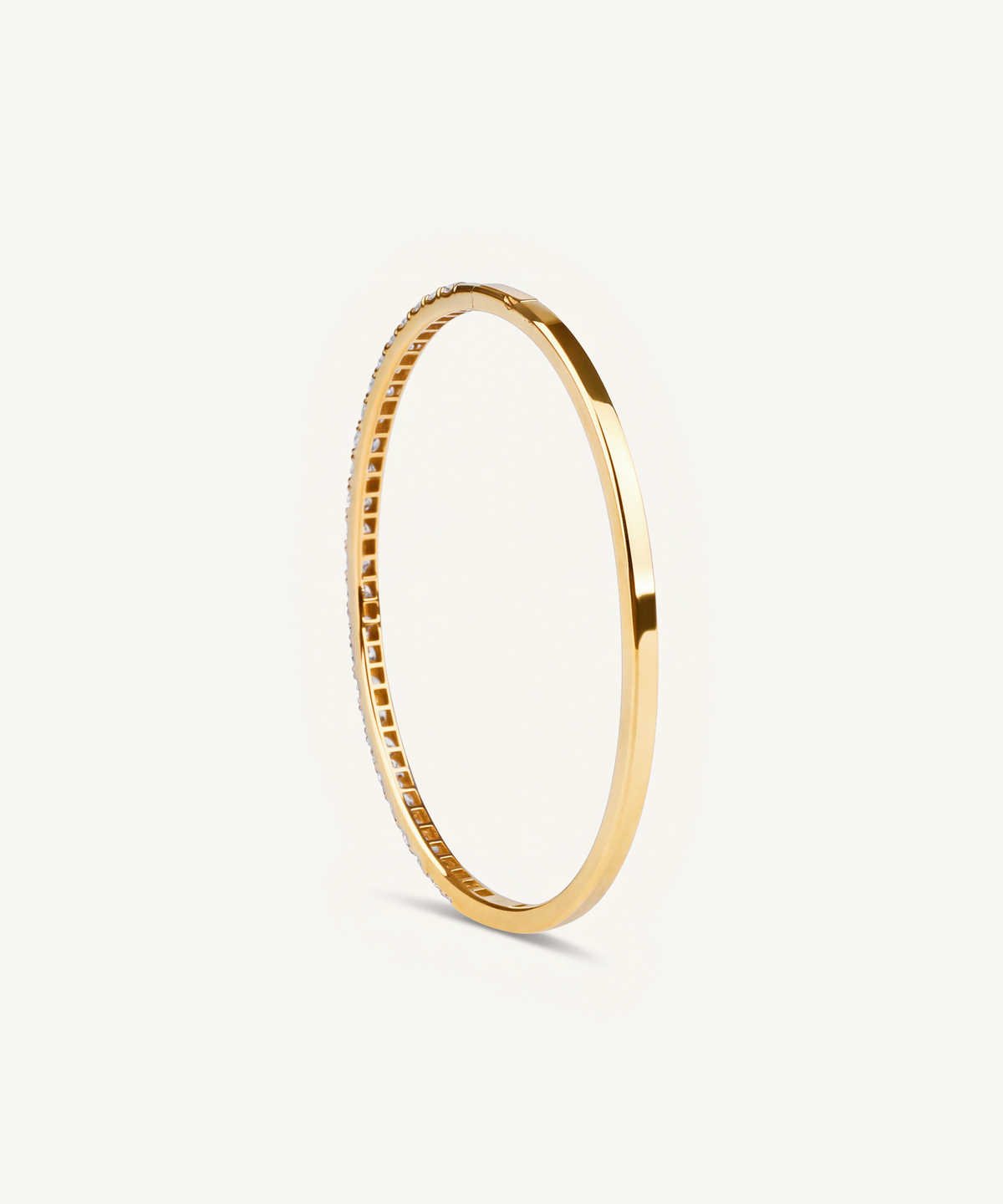 Yellow Gold | Lab Grown Diamond Half Tennis Bangle, detail 8